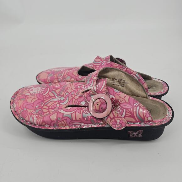 Alegria Donna Friends Pink Patent Leather Clog Shoe Women's EU 40 US 9.5/10 - Picture 3 of 12